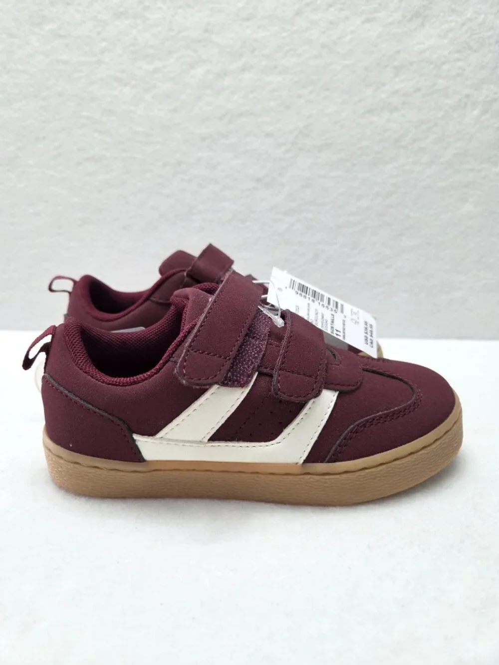 The Children’s Place Burgundy Low Top Velcro Sneakers Toddler Size 11 NWT